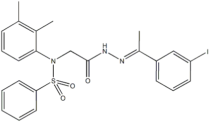 N-(2,3-dimethylphenyl)-N-(2-{2-[1-(3-iodophenyl)ethylidene]hydrazino}-2-oxoethyl)benzenesulfonamide 结构式