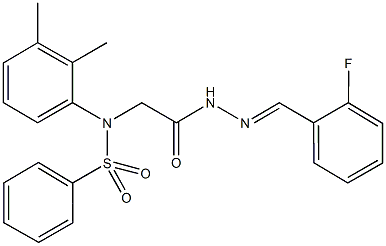 N-(2,3-dimethylphenyl)-N-{2-[2-(2-fluorobenzylidene)hydrazino]-2-oxoethyl}benzenesulfonamide 结构式