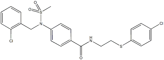 4-[(2-chlorobenzyl)(methylsulfonyl)amino]-N-{2-[(4-chlorophenyl)sulfanyl]ethyl}benzamide 结构式