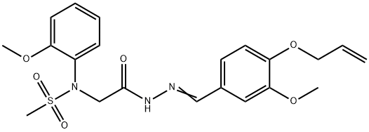 N-(2-{2-[4-(allyloxy)-3-methoxybenzylidene]hydrazino}-2-oxoethyl)-N-(2-methoxyphenyl)methanesulfonamide 结构式