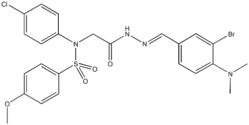 N-(2-{2-[3-bromo-4-(dimethylamino)benzylidene]hydrazino}-2-oxoethyl)-N-(4-chlorophenyl)-4-methoxybenzenesulfonamide 结构式