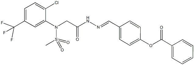 4-(2-{[2-chloro(methylsulfonyl)-5-(trifluoromethyl)anilino]acetyl}carbohydrazonoyl)phenyl benzoate 结构式