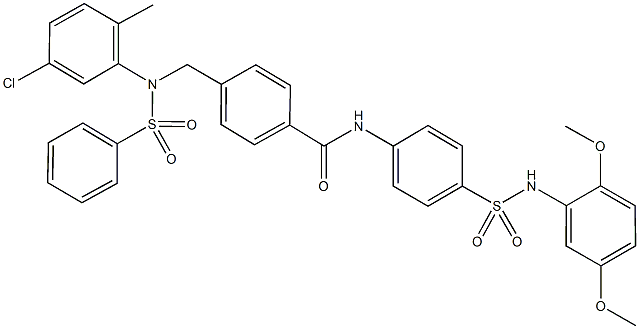 4-{[5-chloro-2-methyl(phenylsulfonyl)anilino]methyl}-N-{4-[(2,5-dimethoxyanilino)sulfonyl]phenyl}benzamide 结构式