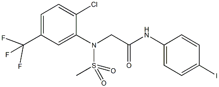 2-[2-chloro(methylsulfonyl)-5-(trifluoromethyl)anilino]-N-(4-iodophenyl)acetamide 结构式
