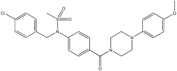 N-(4-chlorobenzyl)-N-(4-{[4-(4-methoxyphenyl)-1-piperazinyl]carbonyl}phenyl)methanesulfonamide 结构式