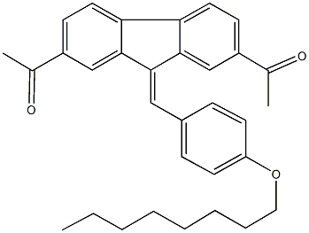 1-{7-acetyl-9-[4-(octyloxy)benzylidene]-9H-fluoren-2-yl}ethanone 结构式
