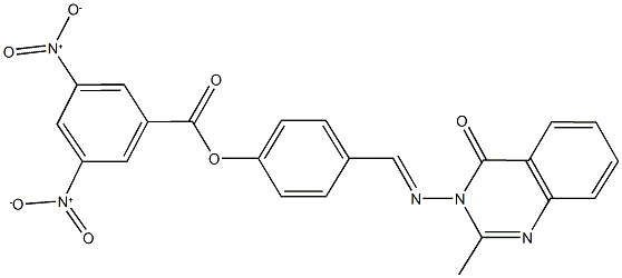 4-{[(2-methyl-4-oxo-3(4H)-quinazolinyl)imino]methyl}phenyl 3,5-bisnitrobenzoate 结构式