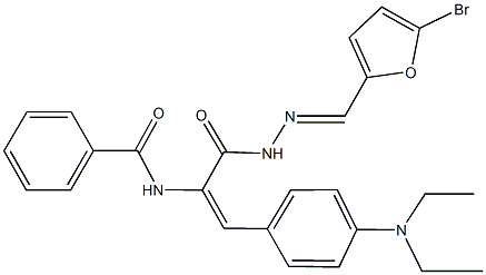 N-{1-({2-[(5-bromo-2-furyl)methylene]hydrazino}carbonyl)-2-[4-(diethylamino)phenyl]vinyl}benzamide 结构式