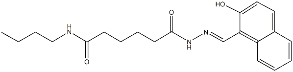 N-butyl-6-{2-[(2-hydroxy-1-naphthyl)methylene]hydrazino}-6-oxohexanamide 结构式