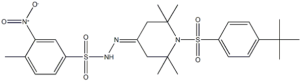 N'-{1-[(4-tert-butylphenyl)sulfonyl]-2,2,6,6-tetramethyl-4-piperidinylidene}-3-nitro-4-methylbenzenesulfonohydrazide 结构式