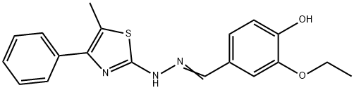 3-ethoxy-4-hydroxybenzaldehyde (5-methyl-4-phenyl-1,3-thiazol-2-yl)hydrazone 结构式