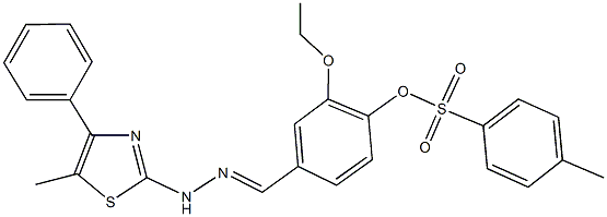 2-ethoxy-4-[2-(5-methyl-4-phenyl-1,3-thiazol-2-yl)carbohydrazonoyl]phenyl 4-methylbenzenesulfonate 结构式