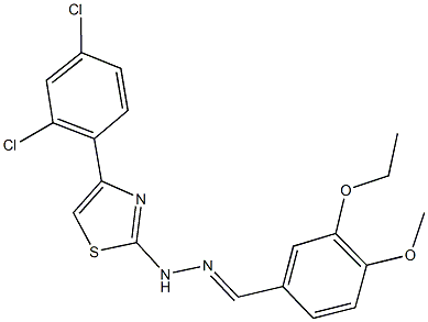 3-ethoxy-4-methoxybenzaldehyde [4-(2,4-dichlorophenyl)-1,3-thiazol-2-yl]hydrazone 结构式
