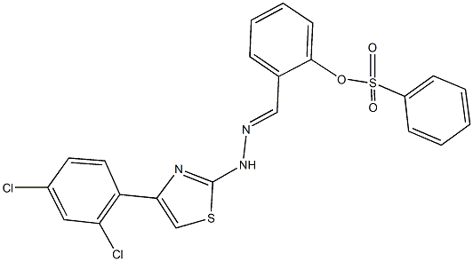 2-{2-[4-(2,4-dichlorophenyl)-1,3-thiazol-2-yl]carbohydrazonoyl}phenyl benzenesulfonate 结构式