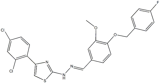 4-[(4-fluorobenzyl)oxy]-3-methoxybenzaldehyde [4-(2,4-dichlorophenyl)-1,3-thiazol-2-yl]hydrazone 结构式