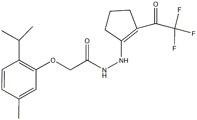 2-(2-isopropyl-5-methylphenoxy)-N'-[2-(trifluoroacetyl)-1-cyclopenten-1-yl]acetohydrazide 结构式