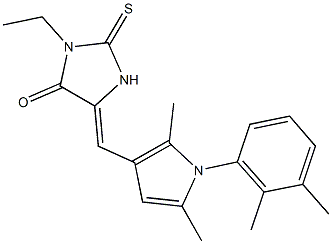 5-{[1-(2,3-dimethylphenyl)-2,5-dimethyl-1H-pyrrol-3-yl]methylene}-3-ethyl-2-thioxoimidazolidin-4-one 结构式