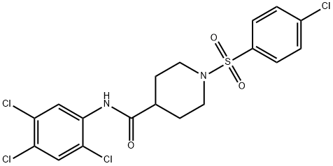 1-[(4-chlorophenyl)sulfonyl]-N-(2,4,5-trichlorophenyl)piperidine-4-carboxamide 结构式