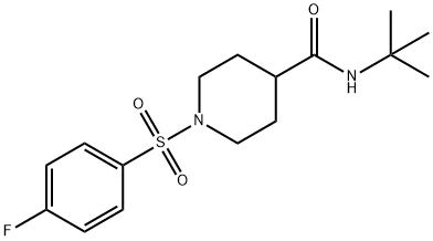 N-(tert-butyl)-1-[(4-fluorophenyl)sulfonyl]piperidine-4-carboxamide 结构式