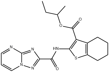 sec-butyl 2-[([1,2,4]triazolo[1,5-a]pyrimidin-2-ylcarbonyl)amino]-4,5,6,7-tetrahydro-1-benzothiophene-3-carboxylate 结构式