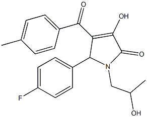 5-(4-fluorophenyl)-3-hydroxy-1-(2-hydroxypropyl)-4-(4-methylbenzoyl)-1,5-dihydro-2H-pyrrol-2-one 结构式