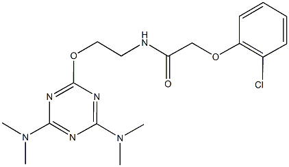 N-(2-{[4,6-bis(dimethylamino)-1,3,5-triazin-2-yl]oxy}ethyl)-2-(2-chlorophenoxy)acetamide 结构式