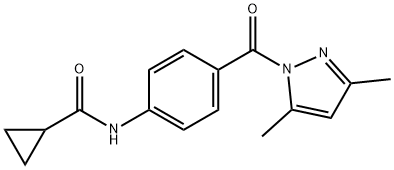 N-{4-[(3,5-dimethyl-1H-pyrazol-1-yl)carbonyl]phenyl}cyclopropanecarboxamide 结构式