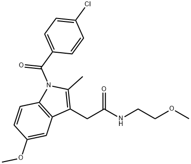2-[1-(4-chlorobenzoyl)-5-methoxy-2-methyl-1H-indol-3-yl]-N-(2-methoxyethyl)acetamide 结构式
