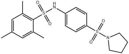 2,4,6-trimethyl-N-[4-(pyrrolidin-1-ylsulfonyl)phenyl]benzenesulfonamide 结构式