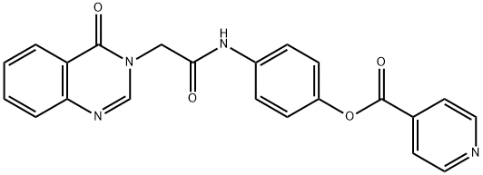 4-{[2-(4-oxoquinazolin-3(4H)-yl)acetyl]amino}phenyl isonicotinate 结构式