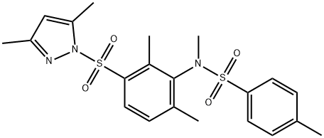 N-{3-[(3,5-dimethyl-1H-pyrazol-1-yl)sulfonyl]-2,6-dimethylphenyl}-N,4-dimethylbenzenesulfonamide 结构式