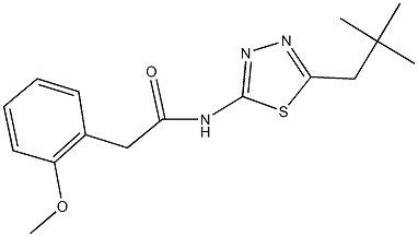 2-(2-methoxyphenyl)-N-(5-neopentyl-1,3,4-thiadiazol-2-yl)acetamide 结构式