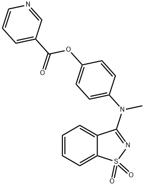 4-[(1,1-dioxido-1,2-benzisothiazol-3-yl)(methyl)amino]phenyl nicotinate 结构式