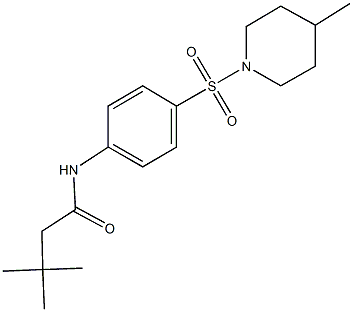 3,3-dimethyl-N-{4-[(4-methylpiperidin-1-yl)sulfonyl]phenyl}butanamide 结构式