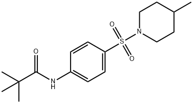2,2-dimethyl-N-{4-[(4-methyl-1-piperidinyl)sulfonyl]phenyl}propanamide 结构式