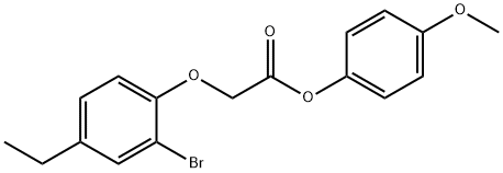 4-methoxyphenyl (2-bromo-4-ethylphenoxy)acetate 结构式