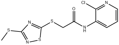 N-(2-chloro-3-pyridinyl)-2-{[3-(methylsulfanyl)-1,2,4-thiadiazol-5-yl]sulfanyl}acetamide 结构式