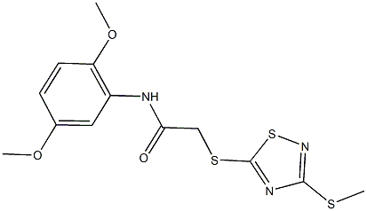 N-(2,5-dimethoxyphenyl)-2-{[3-(methylsulfanyl)-1,2,4-thiadiazol-5-yl]sulfanyl}acetamide 结构式