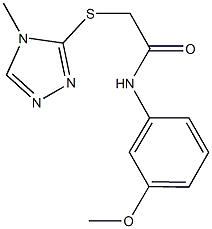 N-(3-methoxyphenyl)-2-[(4-methyl-4H-1,2,4-triazol-3-yl)sulfanyl]acetamide 结构式