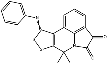 7,7-dimethyl-10-(phenylimino)-7,10-dihydro[1,2]dithiolo[3,4-c]pyrrolo[3,2,1-ij]quinoline-4,5-dione 结构式