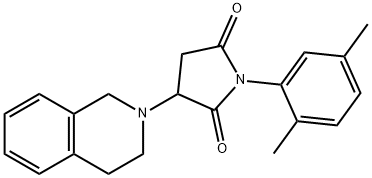 3-(3,4-dihydroisoquinolin-2(1H)-yl)-1-(2,5-dimethylphenyl)pyrrolidine-2,5-dione 结构式