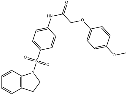 N-[4-(2,3-dihydro-1H-indol-1-ylsulfonyl)phenyl]-2-(4-methoxyphenoxy)acetamide 结构式