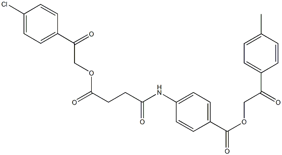 2-(4-methylphenyl)-2-oxoethyl 4-({4-[2-(4-chlorophenyl)-2-oxoethoxy]-4-oxobutanoyl}amino)benzoate 结构式