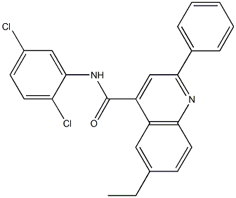 N-(2,5-dichlorophenyl)-6-ethyl-2-phenyl-4-quinolinecarboxamide 结构式