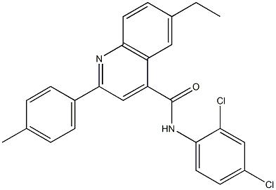 N-(2,4-dichlorophenyl)-6-ethyl-2-(4-methylphenyl)-4-quinolinecarboxamide 结构式