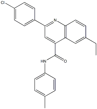 2-(4-chlorophenyl)-6-ethyl-N-(4-methylphenyl)-4-quinolinecarboxamide 结构式