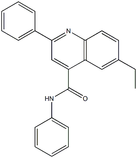 6-ethyl-N,2-diphenyl-4-quinolinecarboxamide 结构式