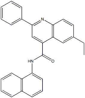 6-ethyl-N-(1-naphthyl)-2-phenyl-4-quinolinecarboxamide 结构式