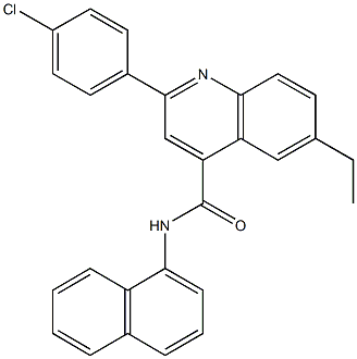 2-(4-chlorophenyl)-6-ethyl-N-(1-naphthyl)-4-quinolinecarboxamide 结构式