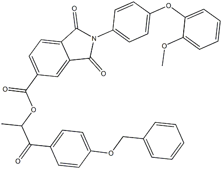 2-[4-(benzyloxy)phenyl]-1-methyl-2-oxoethyl 2-[4-(2-methoxyphenoxy)phenyl]-1,3-dioxo-5-isoindolinecarboxylate 结构式